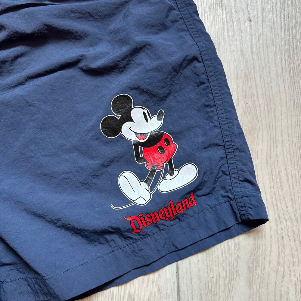 Disneyland Resort navy blue nylon elastic waist drawstring men's shorts XL - Picture 2 of 4